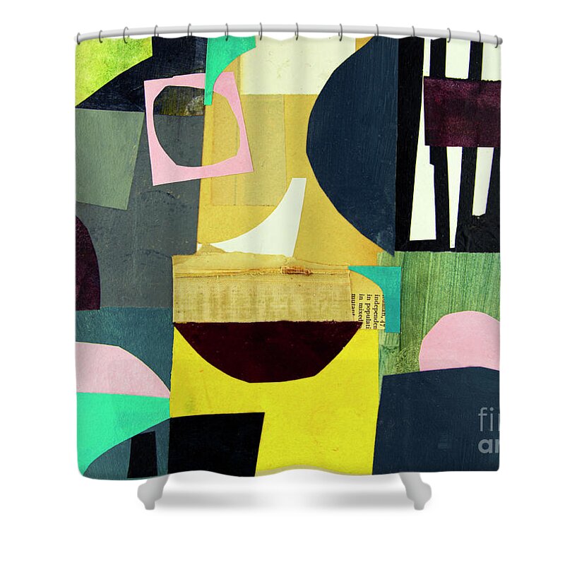 Cut And Paste Shower Curtain featuring the mixed media Cut and paste 7 by Elena Nosyreva