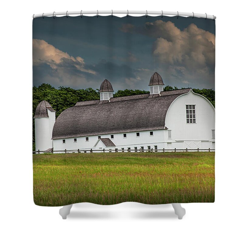 Farm Shower Curtain featuring the photograph D. H. Day Barn by Sleeping Bear Dunes National Park by Randall Nyhof