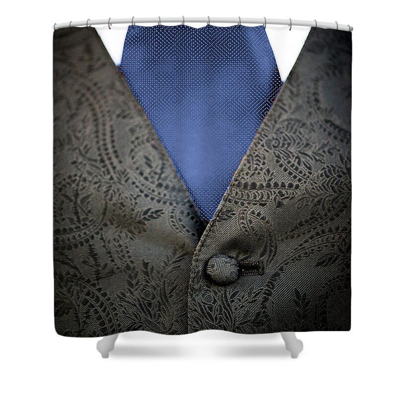 Tie Shower Curtain featuring the digital art Dad'a Tie by Moira Law