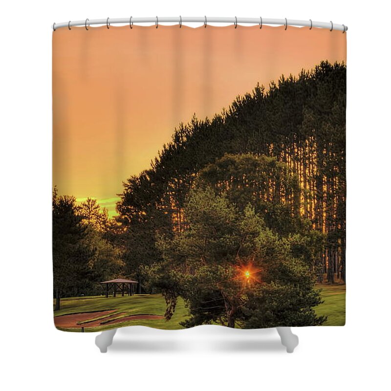 Eagle River Shower Curtain featuring the photograph Dad's Sunburst by Dale Kauzlaric