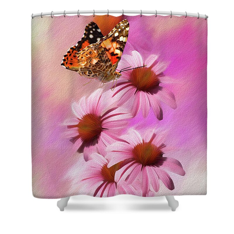 Daisies Shower Curtain featuring the digital art Daisy Chain by Diane Schuster