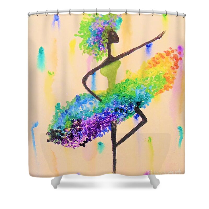 Dance Shower Curtain featuring the painting Dance by Saundra Johnson