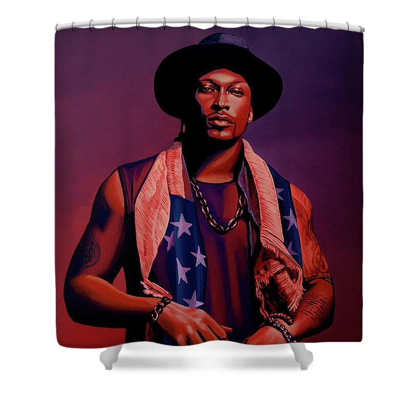D'angelo Shower Curtain featuring the painting D'Angelo Painting by Paul Meijering