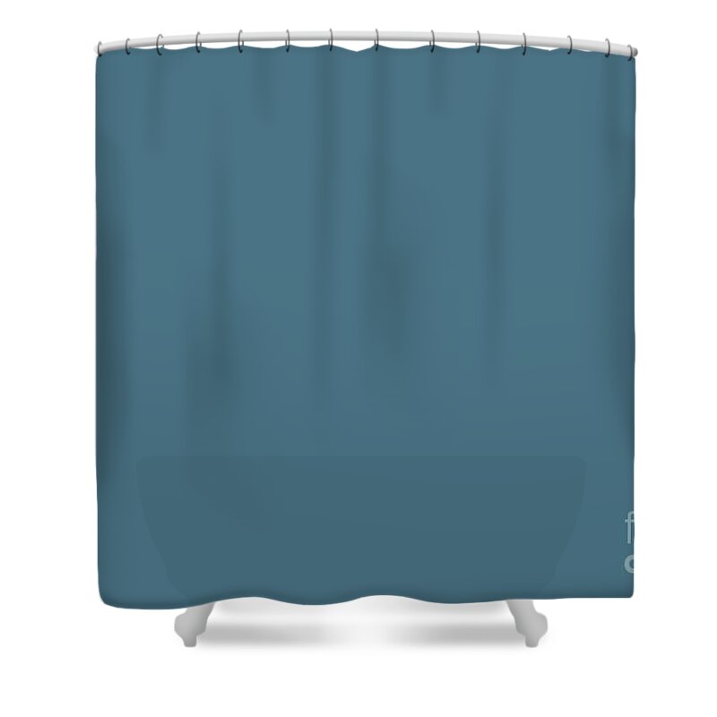 Dark Shower Curtain featuring the digital art Dark Blue Solid Color Behr 2021 Color of the Year Accent Shade Bering Wave S490-6 by PIPA Fine Art - Simply Solid