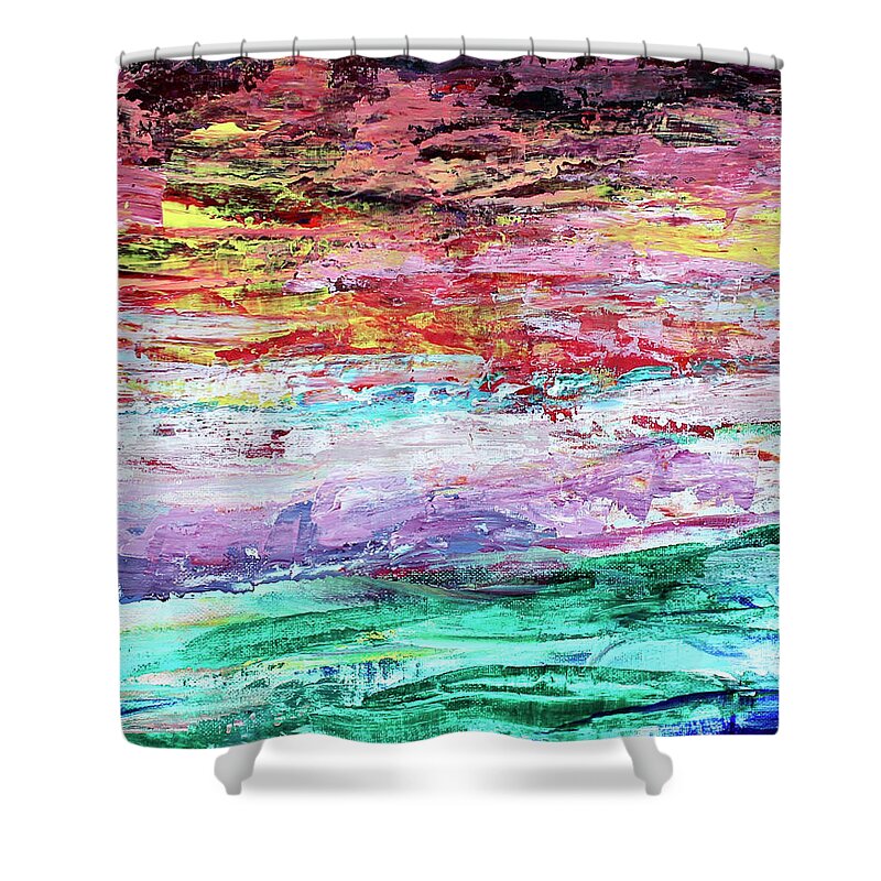 Ocean Shower Curtain featuring the painting Dark Sky by Teresa Moerer