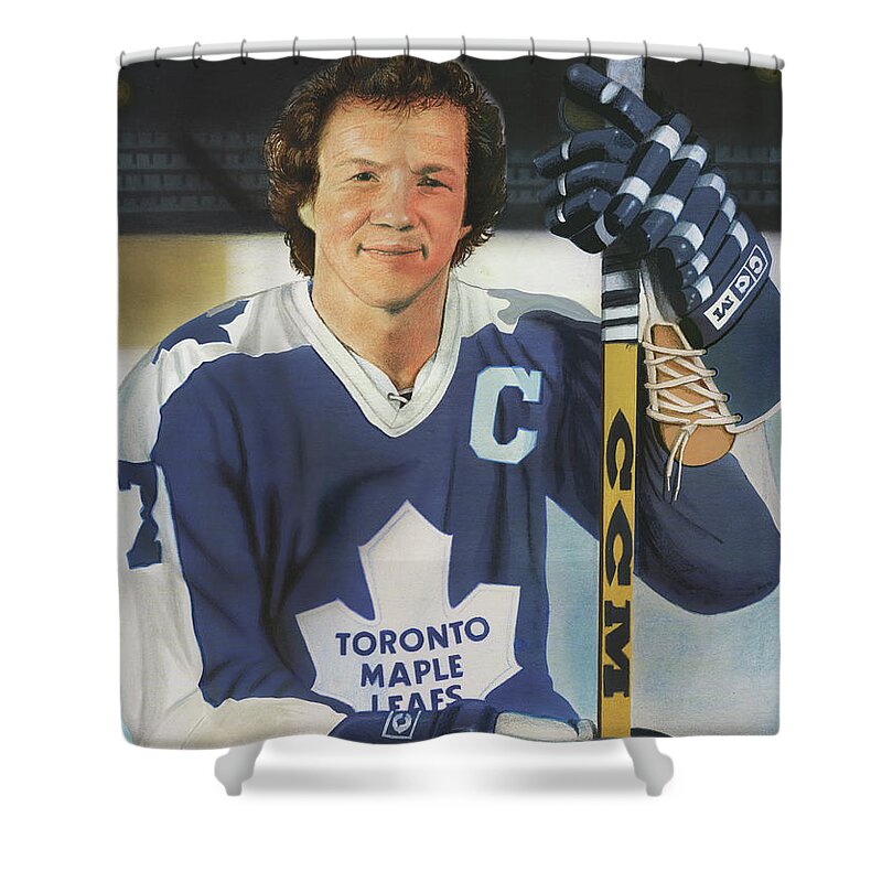 Toronto Maple Leafs Shower Curtain featuring the painting Darryl Sittler by Norb Lisinski