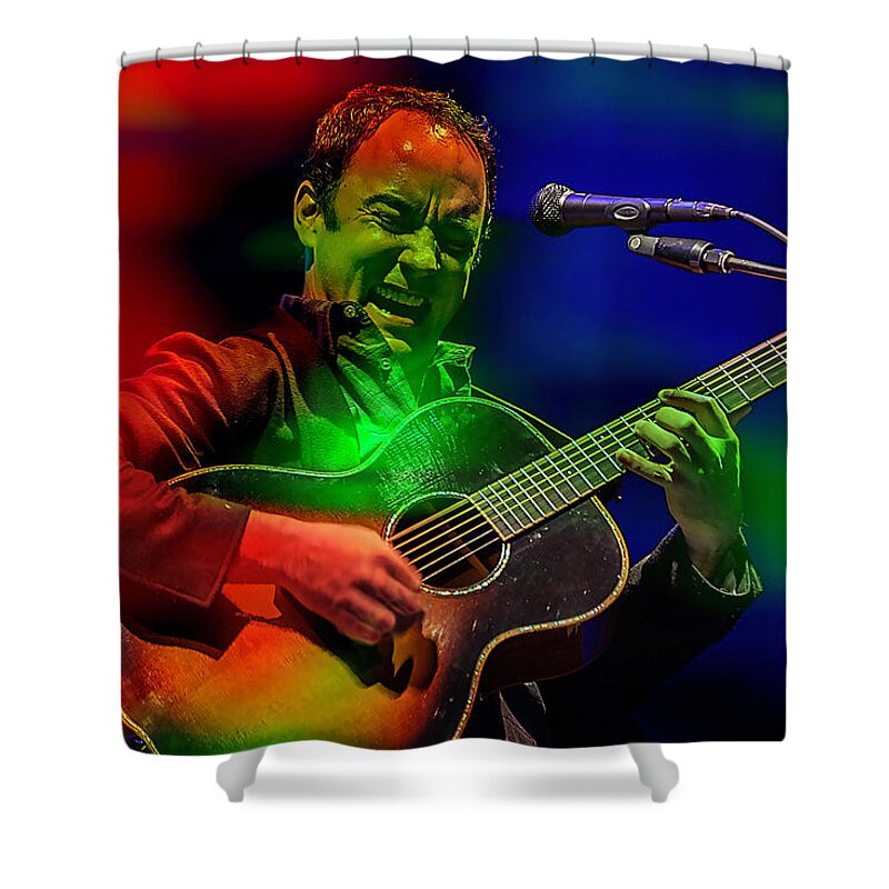  Dave Matthews Paintings Shower Curtain featuring the mixed media Dave Matthews by Marvin Blaine