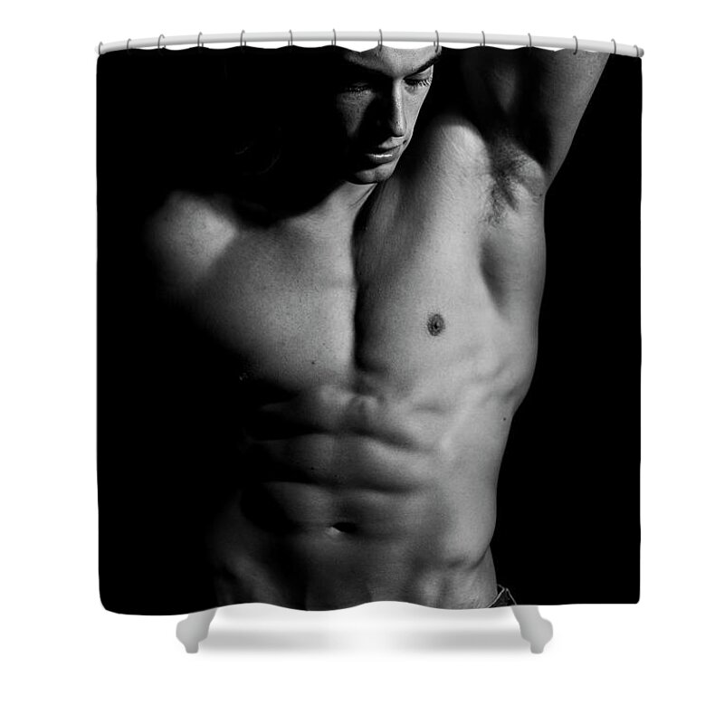 Dave Shower Curtain featuring the photograph Dave the bodybuilder by Jim Whitley