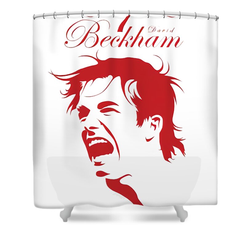 David Beckham Shower Curtain featuring the digital art David Beckham by Jamie Johnson