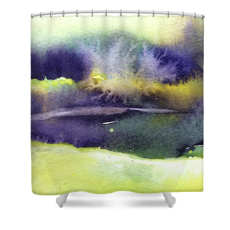 Landscapes Shower Curtain featuring the painting Dawn 20 by Miki De Goodaboom
