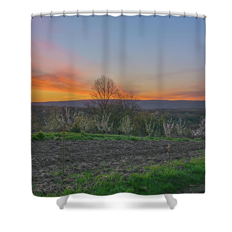 Landscape Shower Curtain featuring the photograph Dawn At Roe Orchards I by Angelo Marcialis