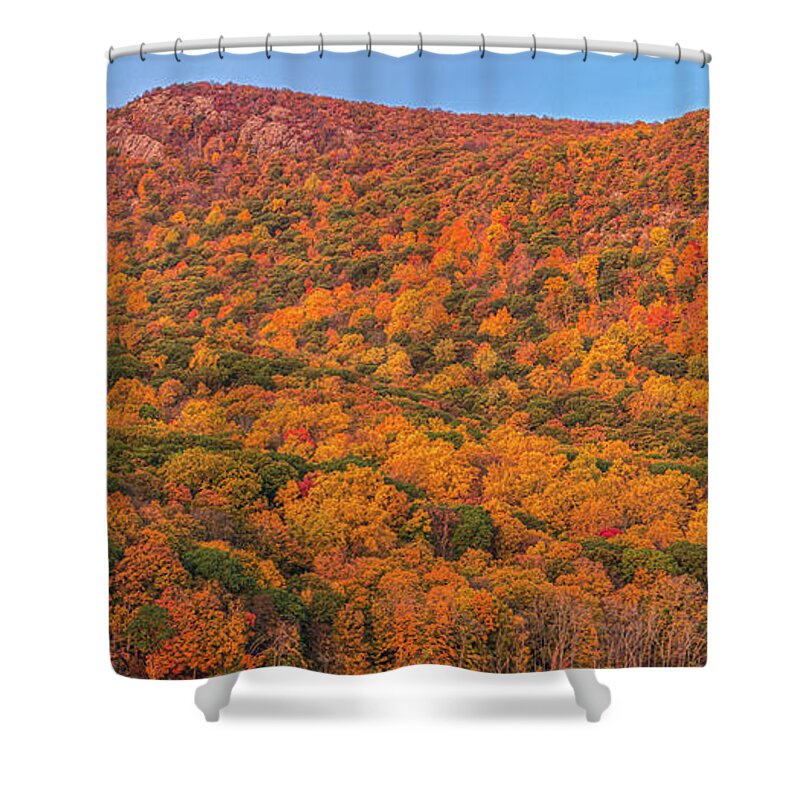 Autumn Shower Curtain featuring the photograph Dawn Autumn Ridge by Angelo Marcialis