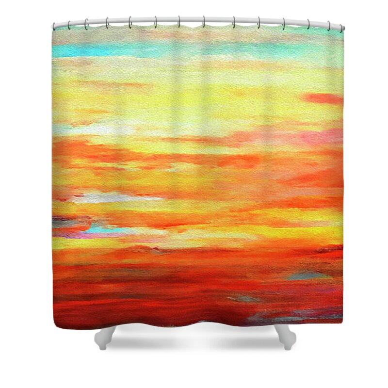 Sunrise Shower Curtain featuring the painting Dawn's Early Light 101 by Linda Bailey