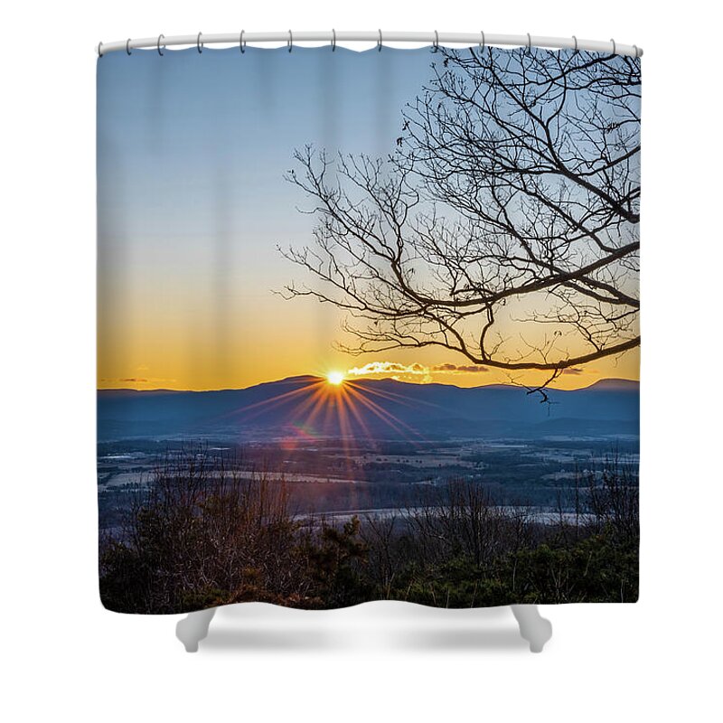 New Years Day Sunrise 2020 Shower Curtain featuring the photograph Day One 2020 Sunrise by Lara Ellis