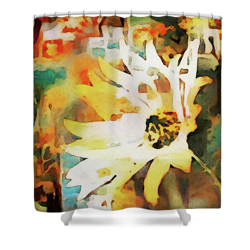 Daydreaming Daisies Shower Curtain featuring the painting Daydreaming Daisies by Susan Maxwell Schmidt