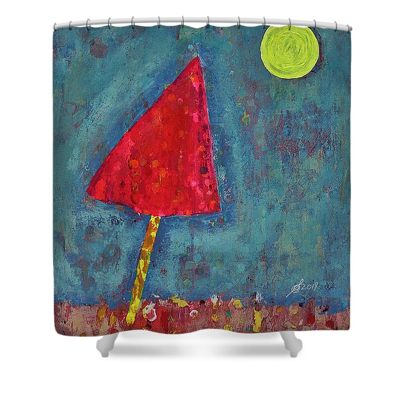 Beach Shower Curtain featuring the painting Dayglow original painting by Sol Luckman