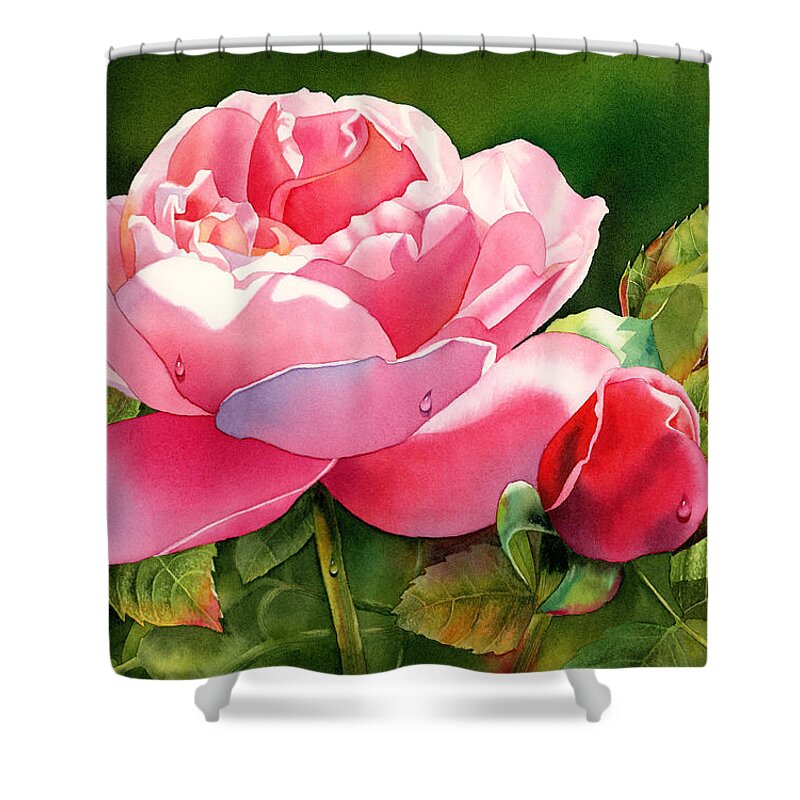 Rose Shower Curtain featuring the painting Dazzling Rose by Espero Art