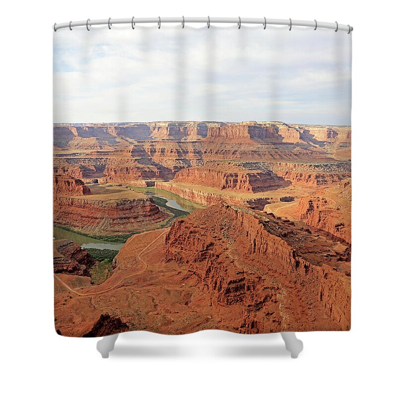 Dead Horse Point Shower Curtain featuring the photograph Dead Horse Point State Park - Colorado River by Richard Krebs