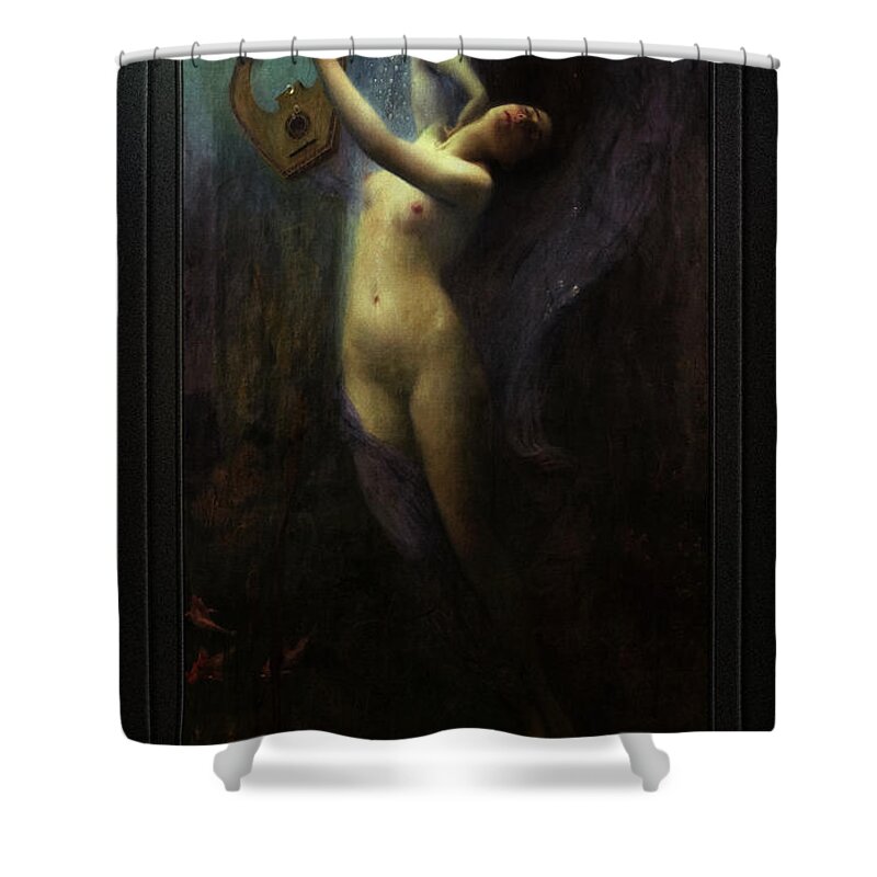 Ocean Deep Shower Curtain featuring the painting Death of Sappho by Charles Amable Lenoir Old Master Reproduction by Rolando Burbon
