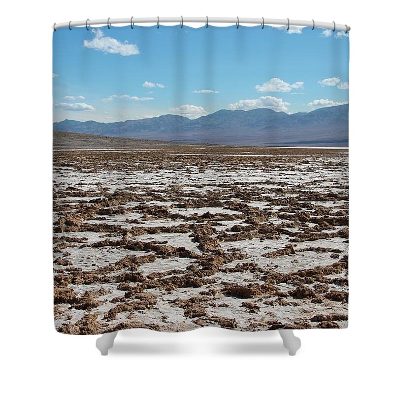 Death Shower Curtain featuring the photograph Death Valley Salt Flats by Sean Hannon