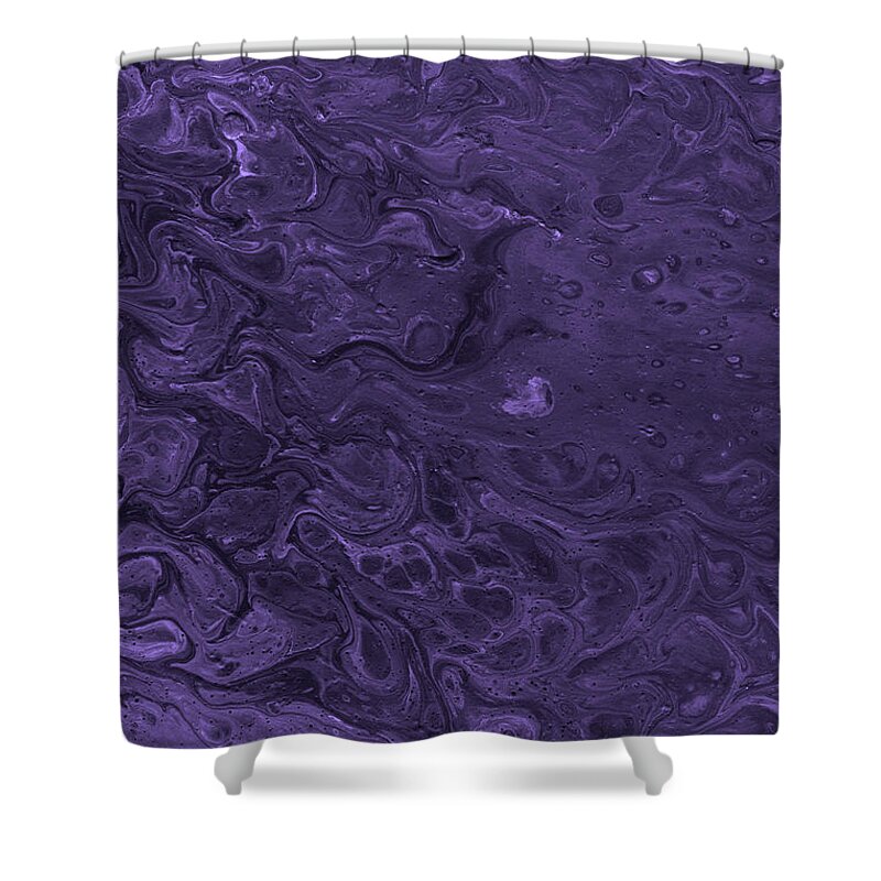 Deep Purple Shower Curtain featuring the painting Deep Purple by Abstract Art
