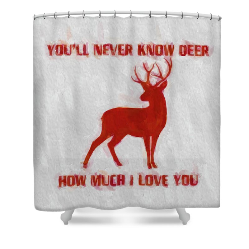 Love Shower Curtain featuring the painting Deer art by Darrell Foster