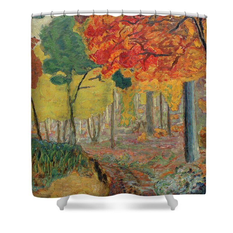 Pierre Bonnard Shower Curtain featuring the painting Deer in the Undergrowth by Pierre Bonnard