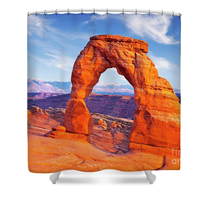 Arches National Park Utah Shower Curtain featuring the photograph Delicate Arch, Arches national park, Utah, USA by Neale And Judith Clark