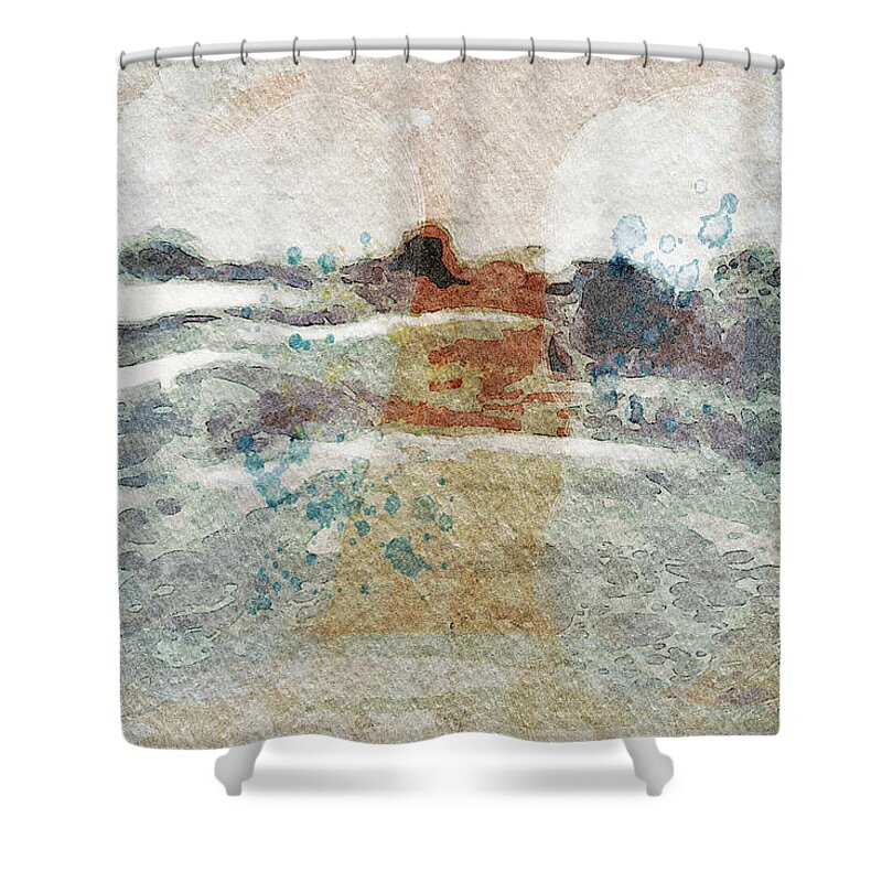 Watercolor Shower Curtain featuring the digital art Deluge- The End of the Drought Abstract Watercolor by Shelli Fitzpatrick