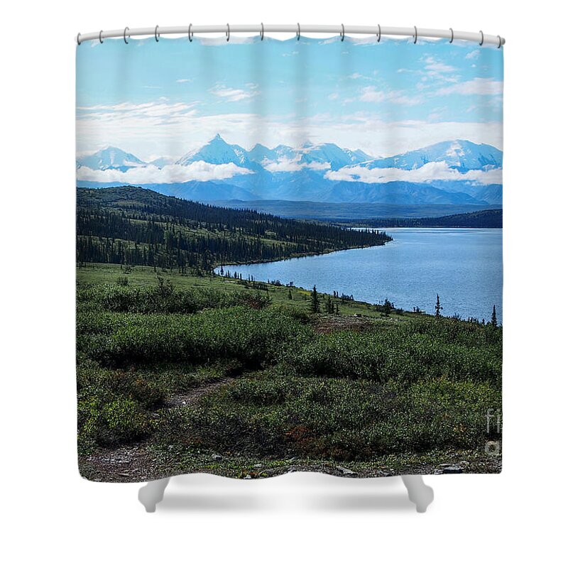 Denali Mountain National Park Shower Curtain featuring the photograph Denali Over Wonder Lake 2 by L Bosco