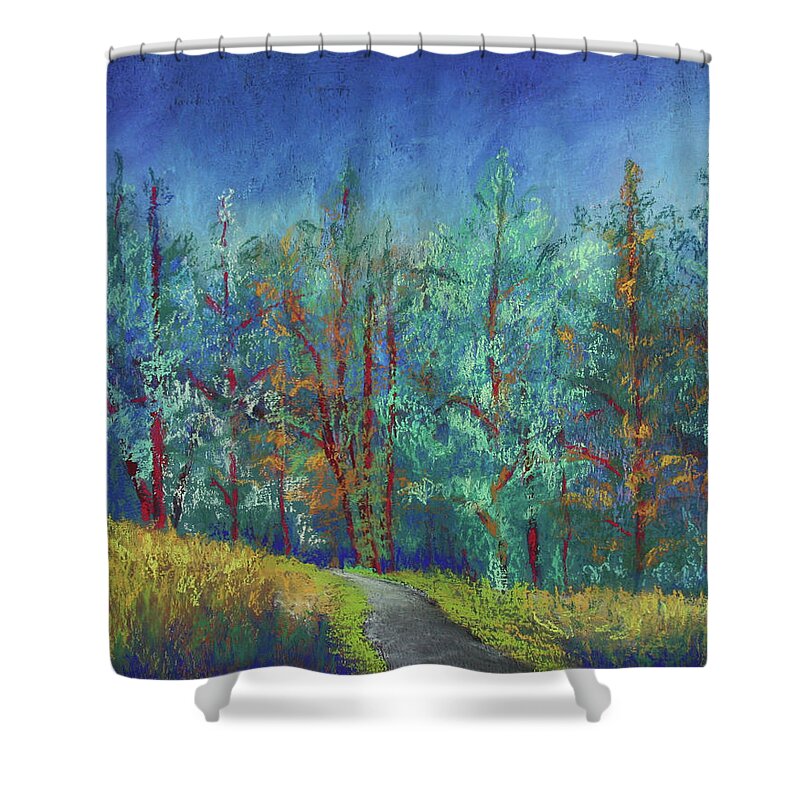 Forest Shower Curtain featuring the painting Dense Forest by Karin Eisermann
