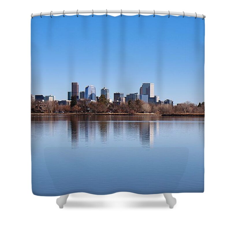 Denver Shower Curtain featuring the photograph Denver Sloan Lake by Veronica Batterson