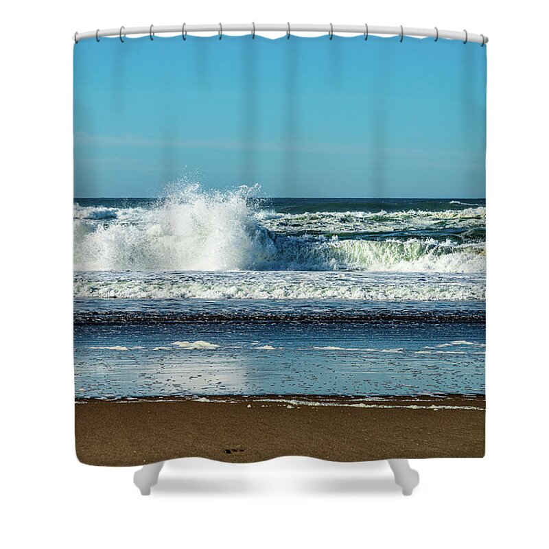 Landscapes Shower Curtain featuring the photograph Depoe Bay-1 by Claude Dalley
