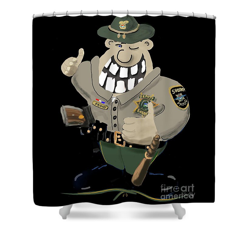 Police Shower Curtain featuring the digital art Deputy Sheriff by Doug Gist