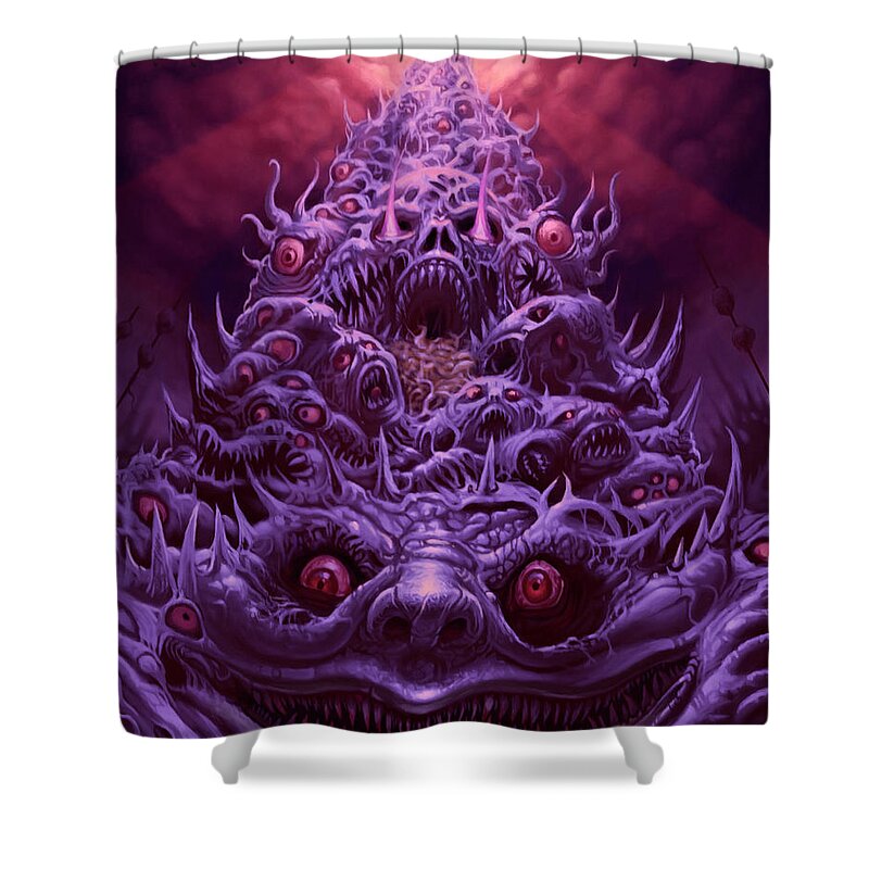 Mind Rape Art Shower Curtain featuring the painting Descent into Madness by Mark Cooper