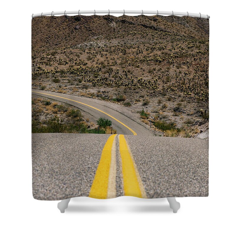 Oatman Shower Curtain featuring the photograph Desert Rollercoaster by Ray Devlin