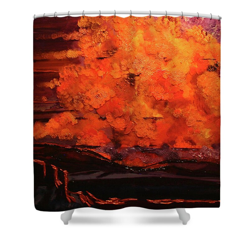 Utah Shower Curtain featuring the painting Desert Sunset by Marilyn Quigley