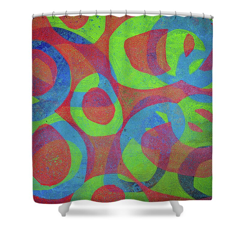 Abstract Shower Curtain featuring the mixed media Design 21 by Joye Ardyn Durham