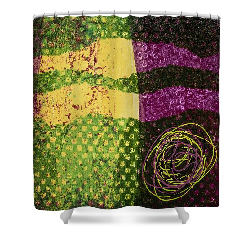 Aged Shower Curtain featuring the mixed media Design 24 by Joye Ardyn Durham