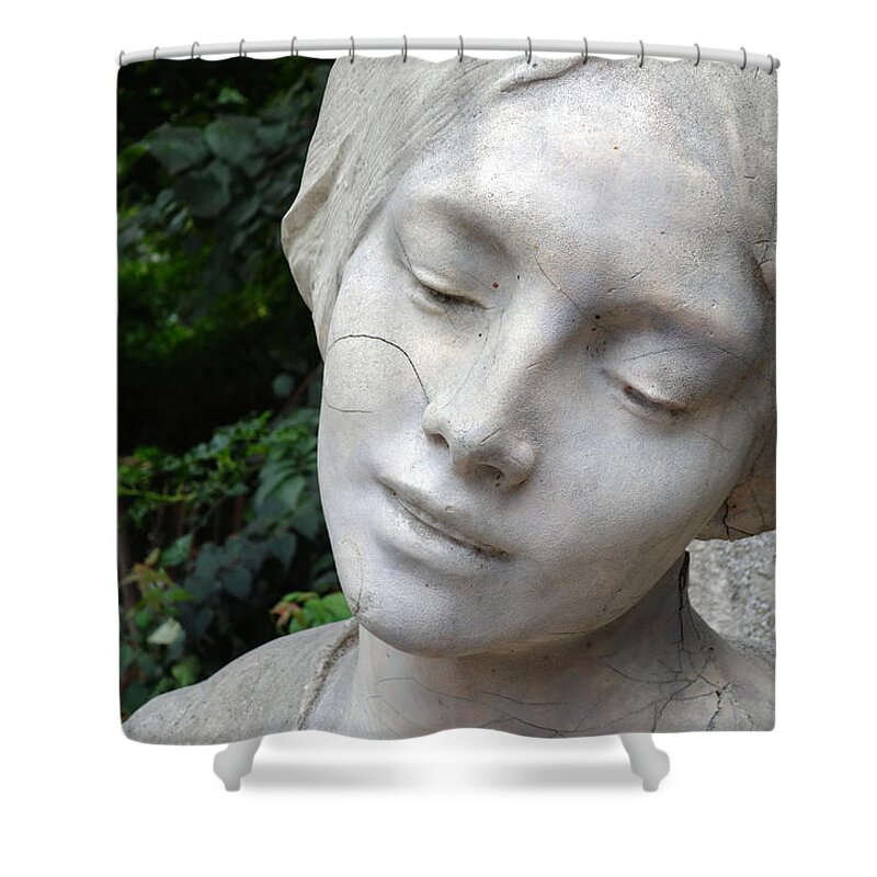 Statue Shower Curtain featuring the photograph Detail statue in Lille by Jolly Van der Velden