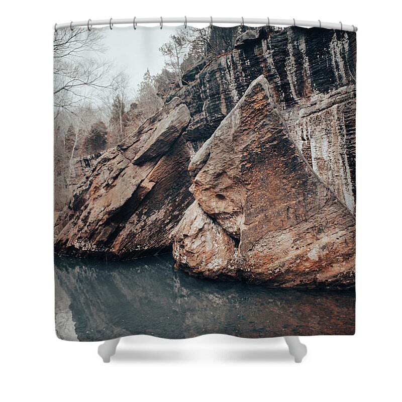 Rock Shower Curtain featuring the photograph Devil's Backbone Winter by Grant Twiss