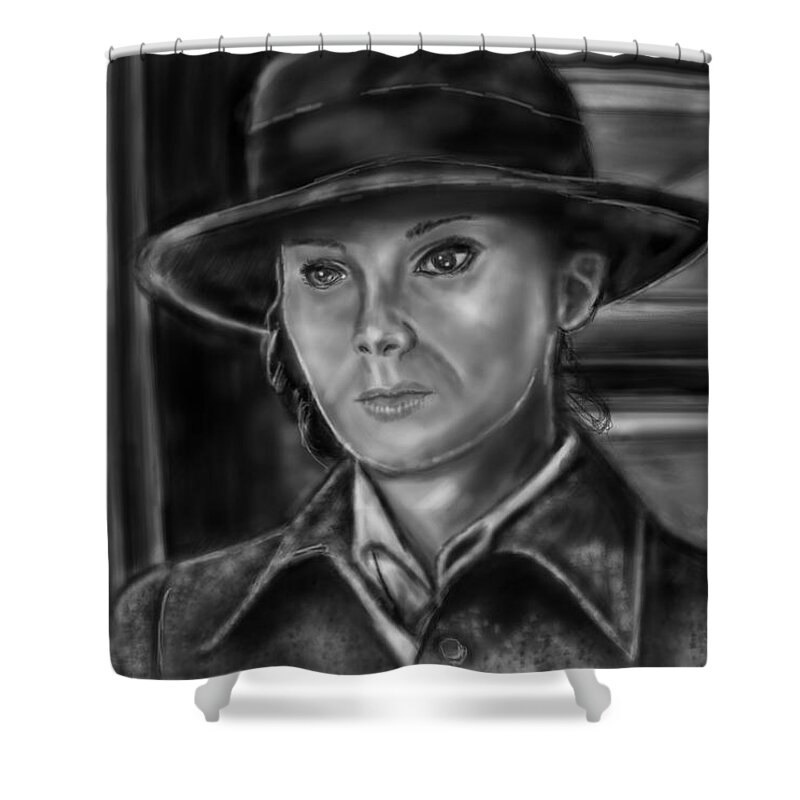 Charcoal And Airbrushes Shower Curtain featuring the digital art Diana-1918 by Rob Hartman