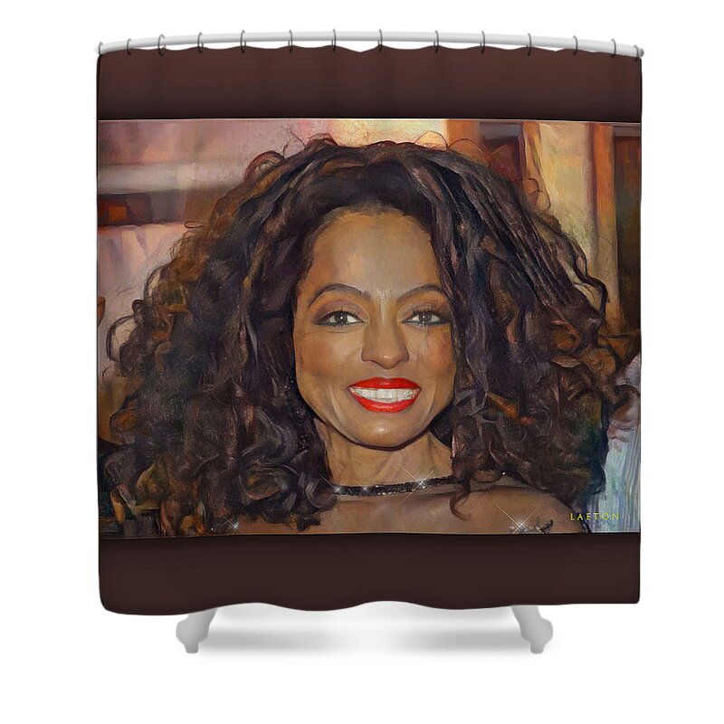  Shower Curtain featuring the digital art Diana Ross L by Richard Laeton