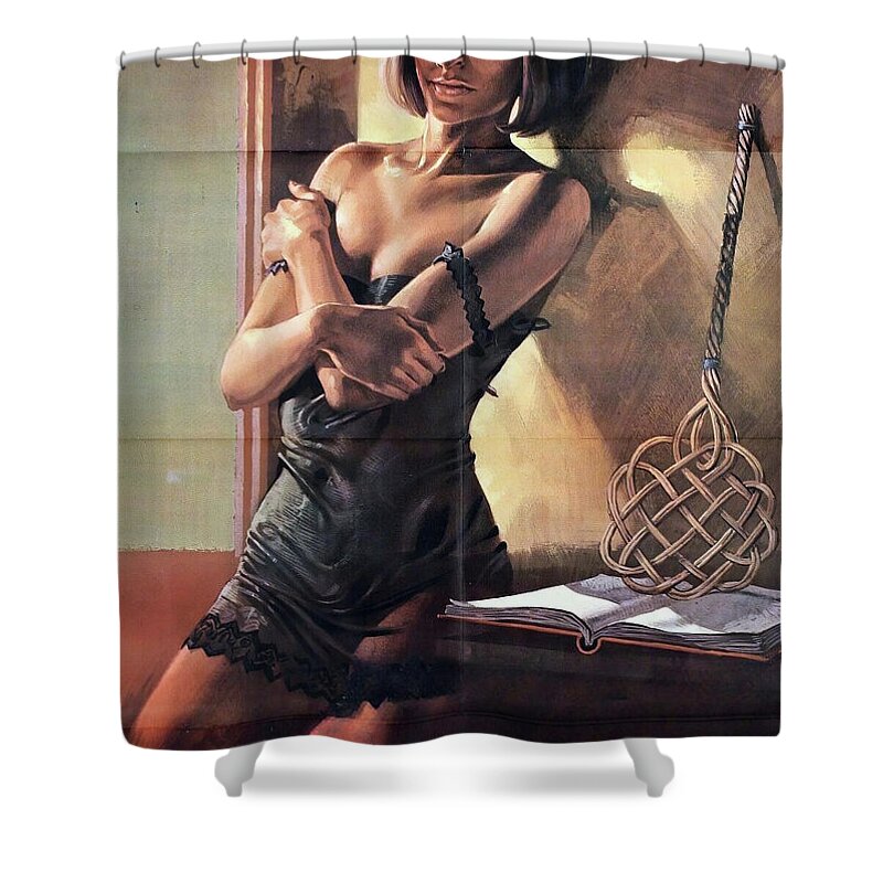Diary Shower Curtain featuring the painting ''Diary of a Mad Housewife'', 1970, movie poster painting by Laia by Movie World Posters