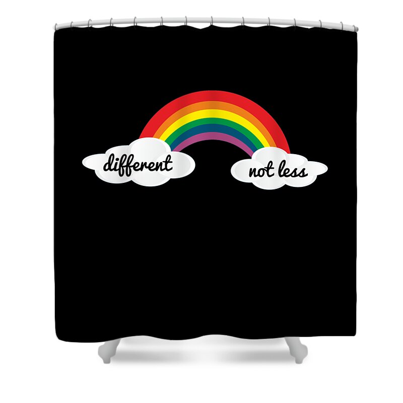 Not Shower Curtain featuring the digital art Different Not Less Autism Awareness by Flippin Sweet Gear