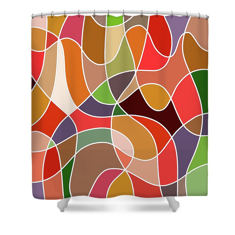 Abstract Shower Curtain featuring the digital art Digital Art 126 by Angie Tirado