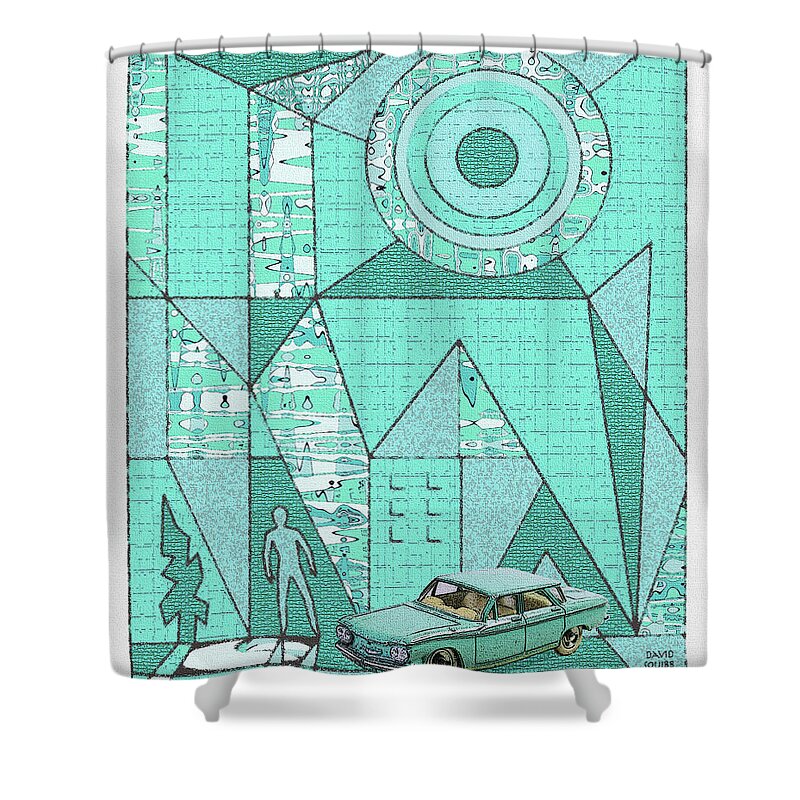 Dinky Toys Shower Curtain featuring the digital art Dinky Toys / Corvair by David Squibb