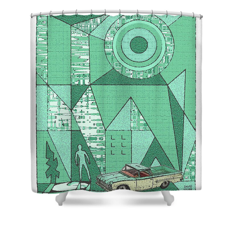 Dinky Toys Shower Curtain featuring the digital art Dinky Toys / El Camino by David Squibb