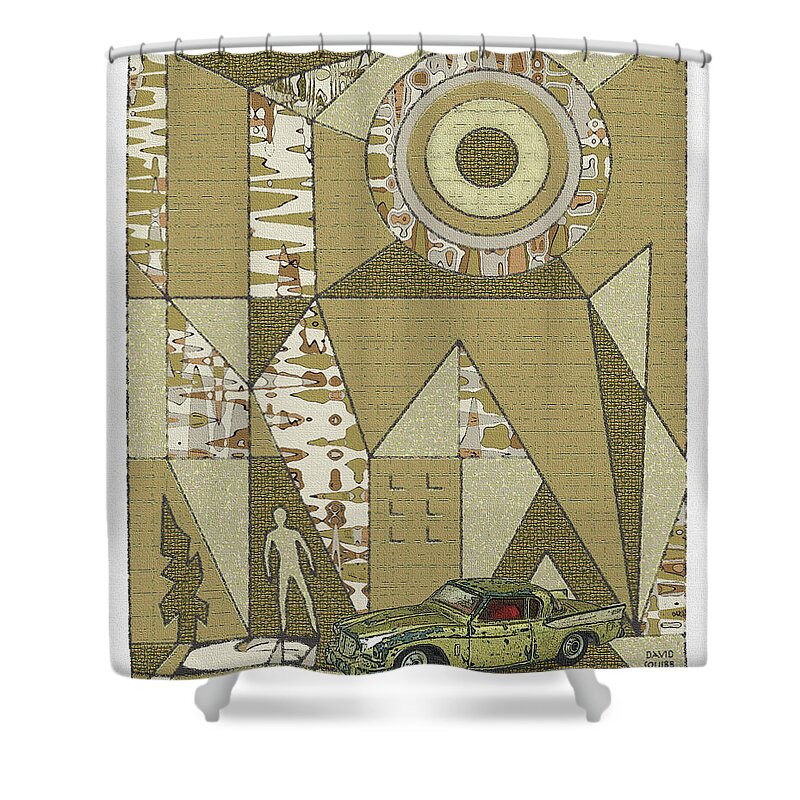 Dinky Toys Shower Curtain featuring the digital art Dinky Toys / Golden Hawk by David Squibb
