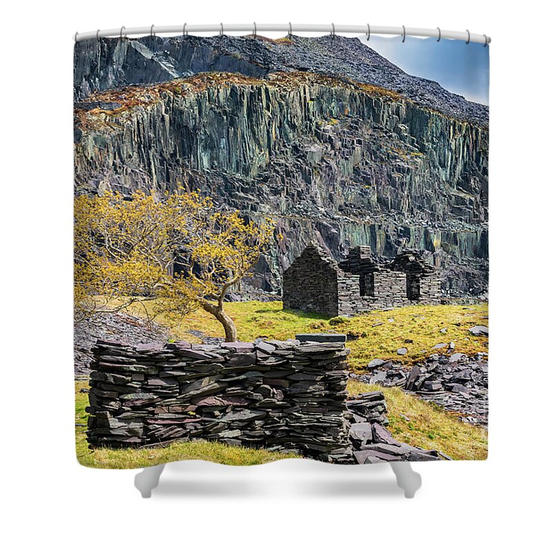 Llanberis Shower Curtain featuring the photograph Dinorwic Slate Quarry North Wales by Adrian Evans